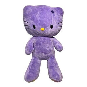 Hello Kitty Build a Bear Sanrio Large Purple Plush Stuffed Cat 18" No Bow